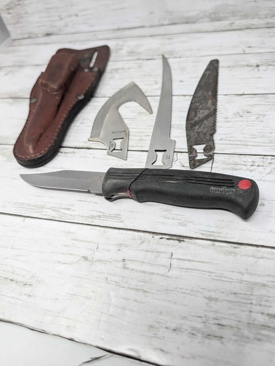 KERSHAW ALASKAN BLADE TRADER 1098AK Knife Set w/Sheath Gut Hook