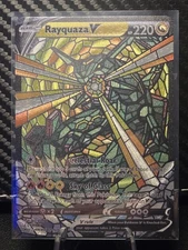 Rayquaza CUSTOM Stained Glass Holo Shiny Unbranded Card For Display Only