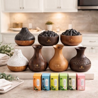 Aromatherapy Humidifier Diffuser with 10ml Essential Oil, Modern Home Spa Decor