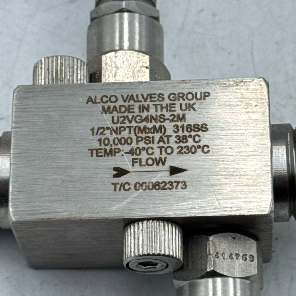Colector remoto de 2 válvulas Alco Valves - U2VG4NS 316SS 10000PSI Foto 2 de 4