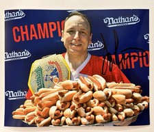 JOEY CHESTNUT SIGNED AUTOGRAPHED 8x10 PHOTO HOT DOG EATING CHAMP LEGEND