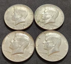 Lot of 4 • (2) 1967‑P Kennedys • (2) 1968‑D Kennedys • 40% Silver • X44
