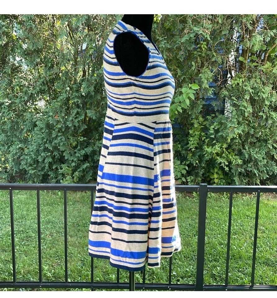 SPARROW anthologies size XS Blue and Cream Striped Midi Dress - Image 4 of 4