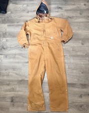 Carhartt Coveralls Men - Tag 48 Reg -Quilt Lined Canvas Hooded Vintage 996QZR