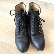 Frye Carson Lace Up Black Leather Boot Ankle Western Whimseygoth Booties