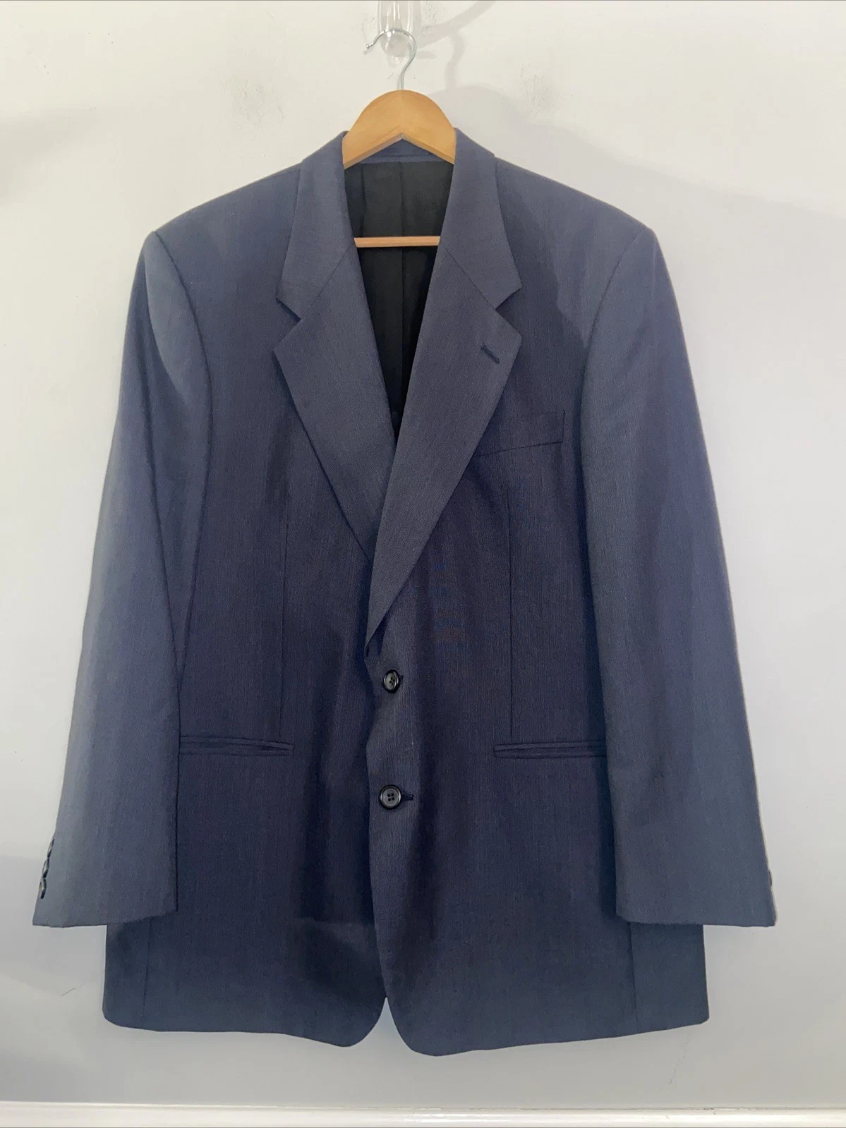 Scott International Blazer Suit Jacket Blue Wool Blend 44R Smart Casual