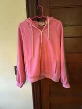 GUCCI Hooded Zip-Up Jacket Size Large Pink 