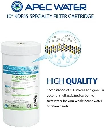 APEC WATER FI-KDF55-10BB WHOLE HOUSE 10in KDF55 GAC Carbon Heavy Metals Chlorine - Image 4 of 4