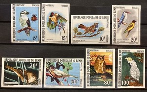 Benin,birds "Imperf"S.C.#525-32 S.C.V.$32+ MNH,Compl. set of 8 as issued in 1982