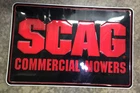 SCAG Commercial Mowers Dealer Sign 36 x 24 Aluminum Metal vintage lawn mower