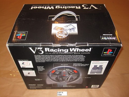 V3 Racing Wheel, Pedals for PlayStation (Interact) in Box w/Gran Turismo 1,2,3,4 - Picture 2 of 8