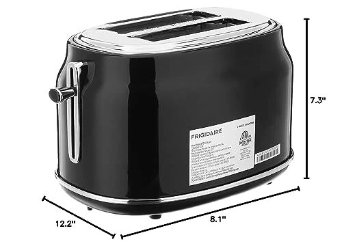 Frigidaire ETO102-BLACK, 2 Slice Toaster, Retro Style, Wide Slot for Bread, Engl - Image 3 of 4
