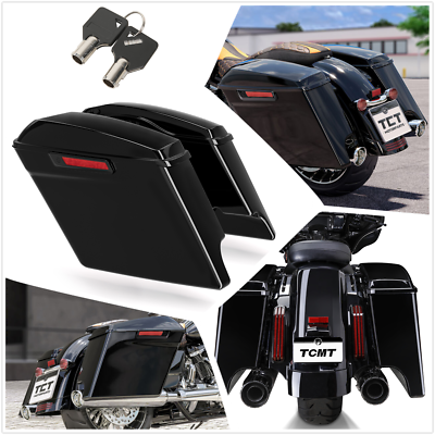 Glossy Black Extended Saddlebags For Harley Touring (2014–2024) – ABS Plastic, 5pc Set 7 thumbnail image