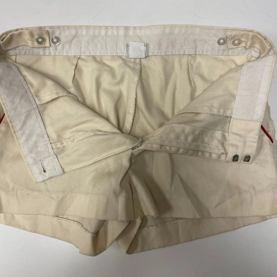 Vtg 70 80's Paul Sullivan Sportswear GABARDINE Red Trim Ringer TENNIS Shorts 32 - Image 3 of 4