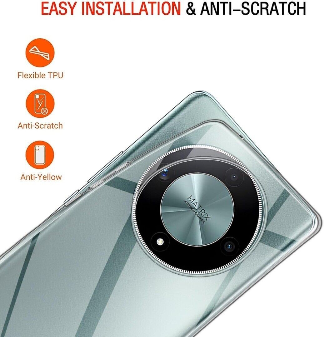 Custodia In Silicone Gel Antishock Per Honor Magic 6 Lite + Vetro Protettivo Incluso