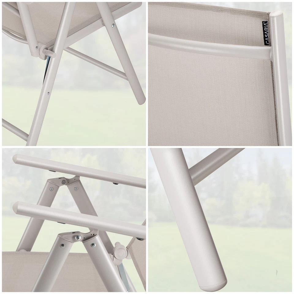 Sitzgruppe Gartenmöbel Sitzgarnitur 4+1 WPC Alu Klappstuhl Garten Essgruppe Set - Bild 4 von 4