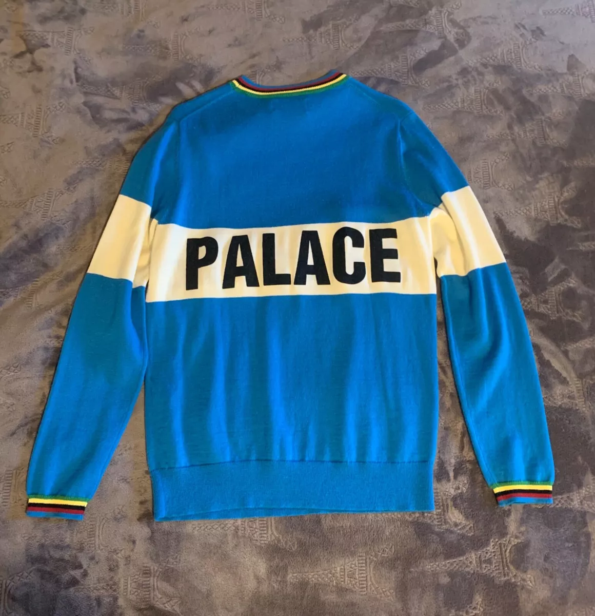 2016 Palace Skateboards Palasonic Knit Sweater - Blue, Size Small