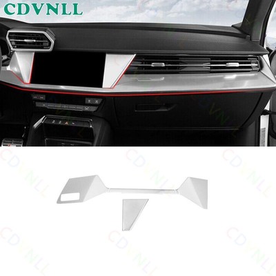 For Audi A3 S3 RS3 2022-2023 Silver Steel Central Console Dashboard Panel Cover