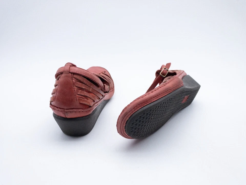 Clarks Escarpins Femmes Chaussure Basse Talon Schuh Hauts Rouge Taille 38 Eu Art - Photo 2/3
