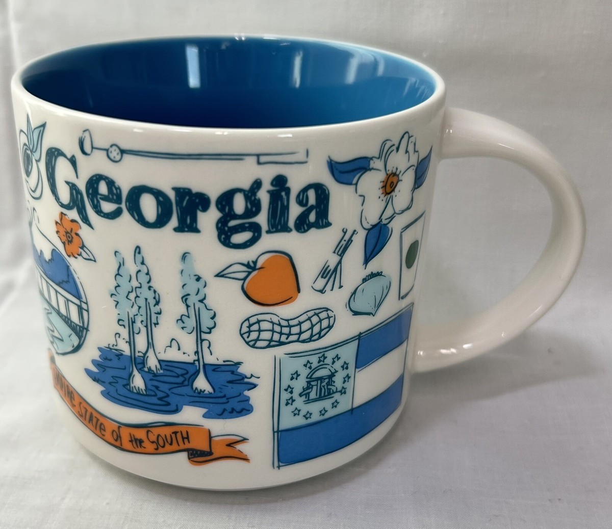 Starbucks Georgia Been There Series 14 Ounce Mug Blue Orange | eBay