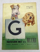 College Football Program Missouri vs Miami December 1, 1950 at Orange Bowl