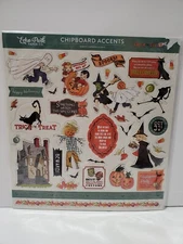 Echo Park Halloween Trick Or Treat 12" X 12" Adhesive Chipboard Accents Retro