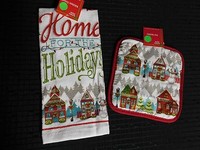 2pc. Home For The Holidays X-mas Terry Kitchen Dish Hand Towel & Pot Holder 2pc. Home For The Holidays X-mas Terry Kitchen Dish Hand Towel & Pot Holder