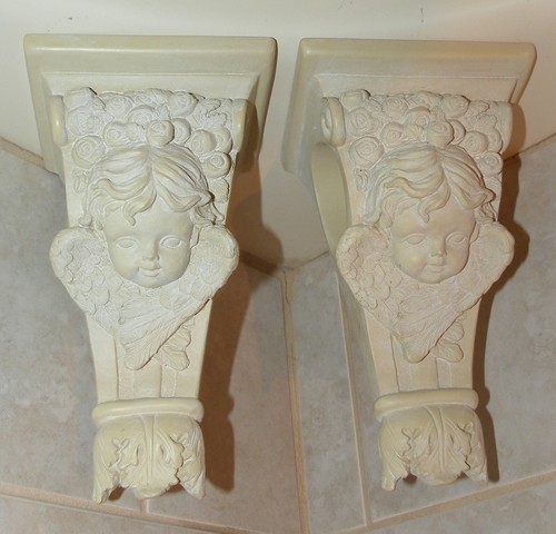 New Vintage Cherub Drapery Curtain Rod Wall Sconce Resin Swag Holder Gorgeous - Picture 4 of 4