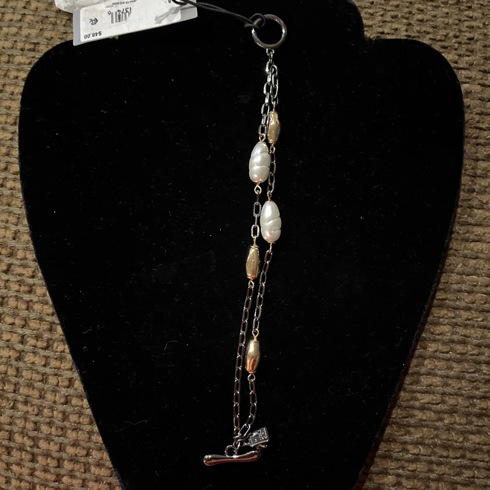 Pulsera Robert Lee Morris Soho Perla Dos Filas Nueva Con Etiquetas Foto 4 de 4