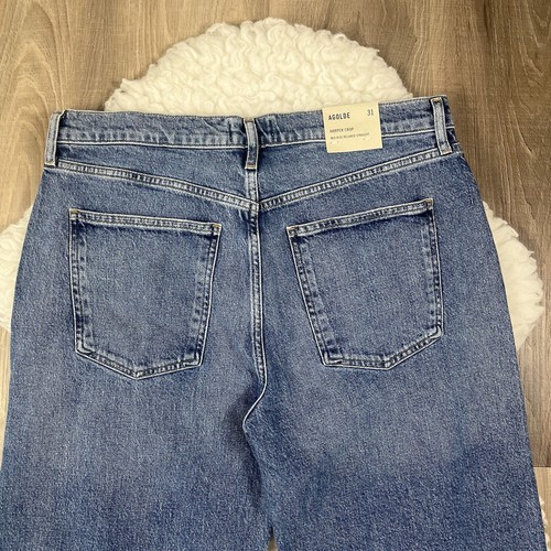 Agolde Harper Crop jeans mid rise relaxed straight Size Leg 31 Moor Blue - Picture 10 of 12