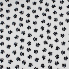 Dog Paws White Print Fleece Fabric - 60" Wide - Sold by The Yard  Bolt