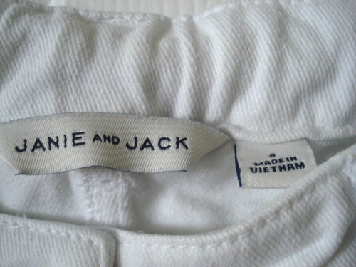 Janie and Jack Girl's White Denim Lace Trim Jeans Pants Adjustable Waist Size 8 - Picture 5 of 11