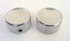 True Custom Shop® Lennon Burns Style Polished Chrome Aluminum Control Knobs 1/4"