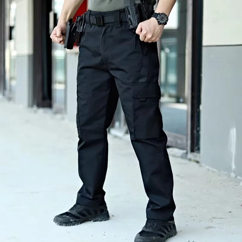 Men's Tactical Pants Cargo Multi Pocket Trousers Casual Work Waterproof Outdoor