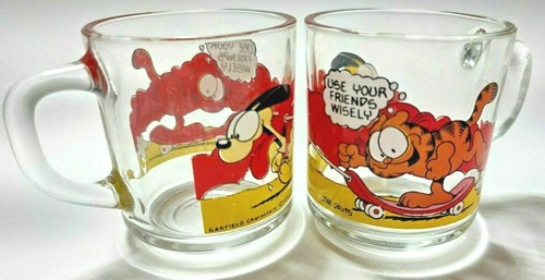 1978 Garfield Odie "Best Friends" McDonalds Figuren Glas Tassen Promo - Bild 2 von 3