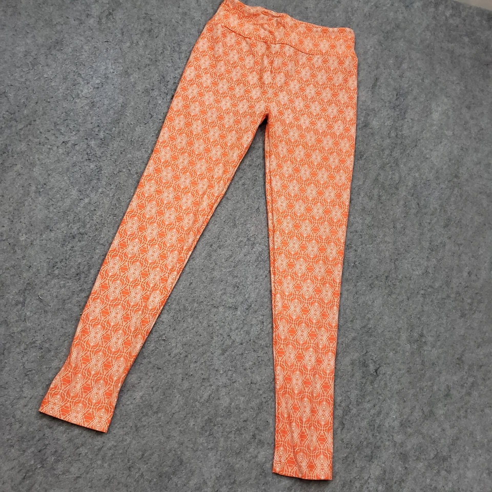 NUEVO Pantalones Lularoe Mujer Talla Única Naranja Leggings Elastizados Pull On Informales Damas Foto 3 de 4
