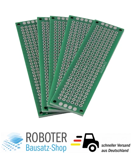 5x Doppelseitige Lochrasterplatine 2x8cm Prototyping Perf Board Arduino, Atmel