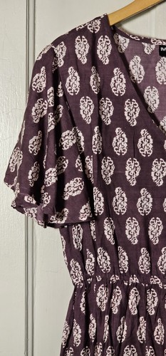 Marianne Dress Women's Size M Brown Maroon Bohemian Shift Cottagecore BohoChic - Picture 4 of 19