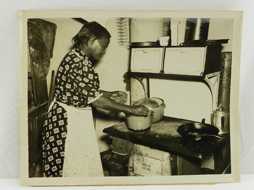 Vintage Photo African American Black Woman Cooking Atlanta GA Story Ideal Stove