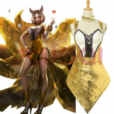 League of Legends LOL K/DA KDA Ahri Prestige Cosplay Costume Dress Suit Outfit 