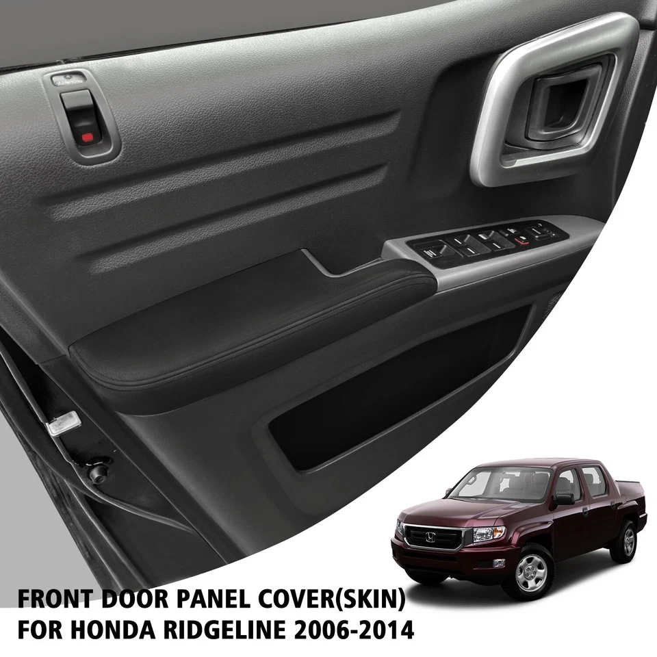 Cubierta de vinilo negra para reposabrazos panel puerta delantera Honda Ridgeline 2006-2014 Foto 2 de 4