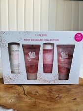 4pc Lanc me Rosy Skincare Collection Makeup Remover Scrub Toner Mask New in Box