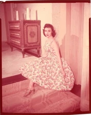 Jennifer Jones 1950s Glamour Peeptoe Heels Photo Shoot Original 4x5 Transparency