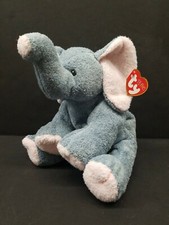 Ty Pluffies Winks Gray/Pink Sewn Eyes 3229 100 TyLux 2002 for all ages