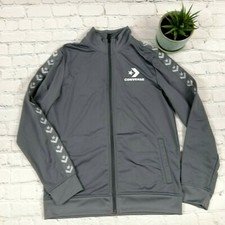 Converse Varsity Jacket Youth Size XL Fits Small Womens Gray with Front Logo