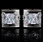 Men Cufflinks Red Jewelry Vintage Rhinestone Classic Cuff Links Tie Clasps Tacks