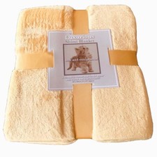 2 x Supersoft Shimi  Fleece Throw in Ochre Yellow 140cm x 180cm
