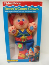 Fisher Price 1990 Dress n Count Clown w/ Fun Activities to Learn How New In Box 