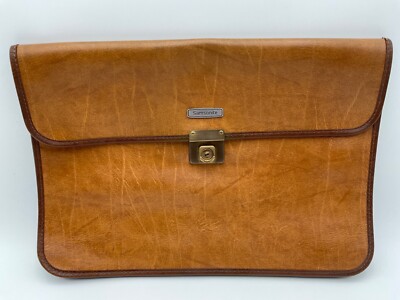 Vintage Samsonite Men s Brown Leather latch Portfolio / briefcase Storage Bag