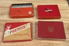 8 Vintage Decks Playing Cards Hamilton, Premier, +1 W/Boxes 1 Sealed